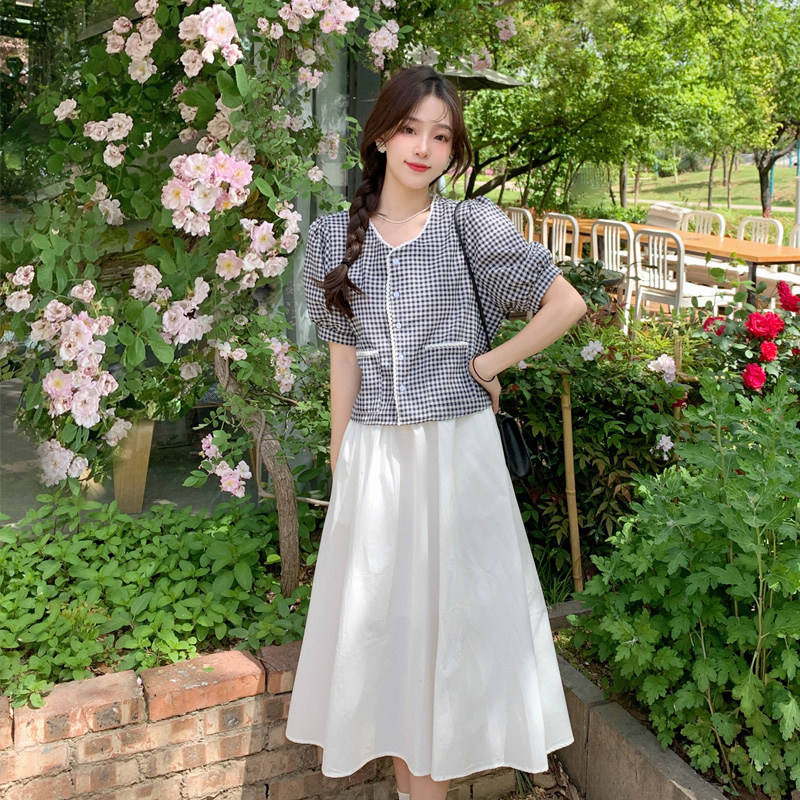 เดรสแขนสั้นมีไซส์L-4XLอก38-47นิ้ว