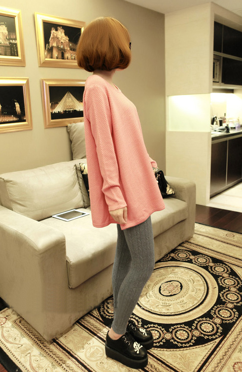 Legging เลกกิ้ง ผ้าเนื้อนุ่มมี texture ในตัว ยืดได้เยอะ พร้อมส่ง