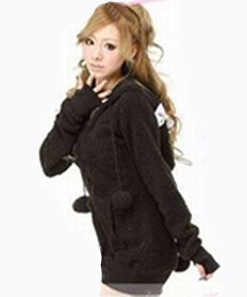 พร้อมส่ง - เสื้อกันหนาวฮู้ดดี้ แฟชั่นเกาหลี กระต่าย น่ารัก เลือกสีด้านใน