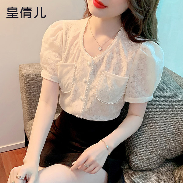 เสื้อลูกไม้ แขนสั้น