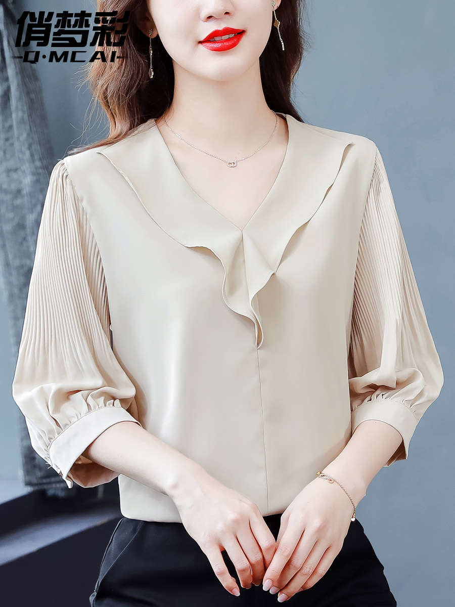 เสื้อชีฟอง เสื้อแฟชั่นสุภาพสตรีวัยผู้ใหญ่ มีไซต์ อก34นิ้ว-43นิ้ว