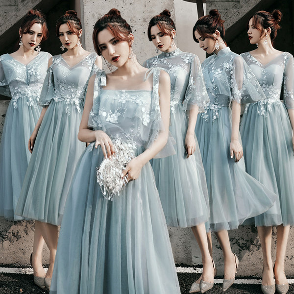 ชุดเพื่อนเจ้าสาว ชุดไปงานแต่งงาน ชุดเพื่อนเจ้าสาวสีฟ้า