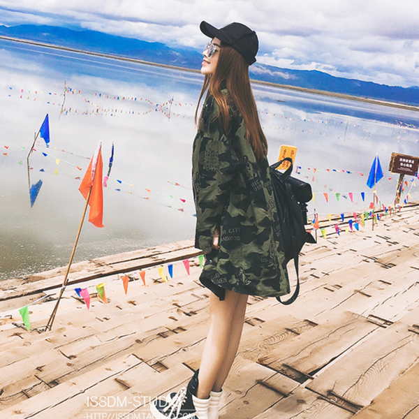 แจ็คเก็ตตัวโคล่ง ลายทหาร สไตล์เกาหลี ผ้าแบบเสื้อทหารเลยจ้า พร้อมส่งจ้า same pic
