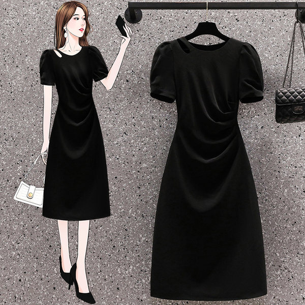 เดรสคนอ้วน เดรสสาวอวบ ชุดเดรสคนอ้วนวัยรุ่นแขนสั้น BY PLUS SIZE Girl