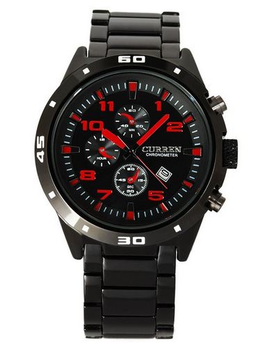 นาฬิกาข้อมือ ผู้ชาย ผู้หญิง แบบ Analog แนว Sport นาฬิกา สาย Stainless สีดำ หน้าปัดสะท้อนแสง สีฟ้า สีแดง และ สีขาว 40603