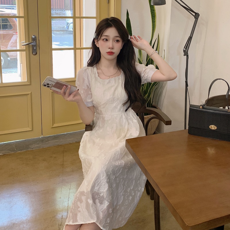เดรสแขนสั้น มีไซส์ L-4XLอก 38-47 นิ้ว ใส่ได้ทั้งสาวหุ่นดีน่ารักจนถึงสาวอวบพลัสไซส์