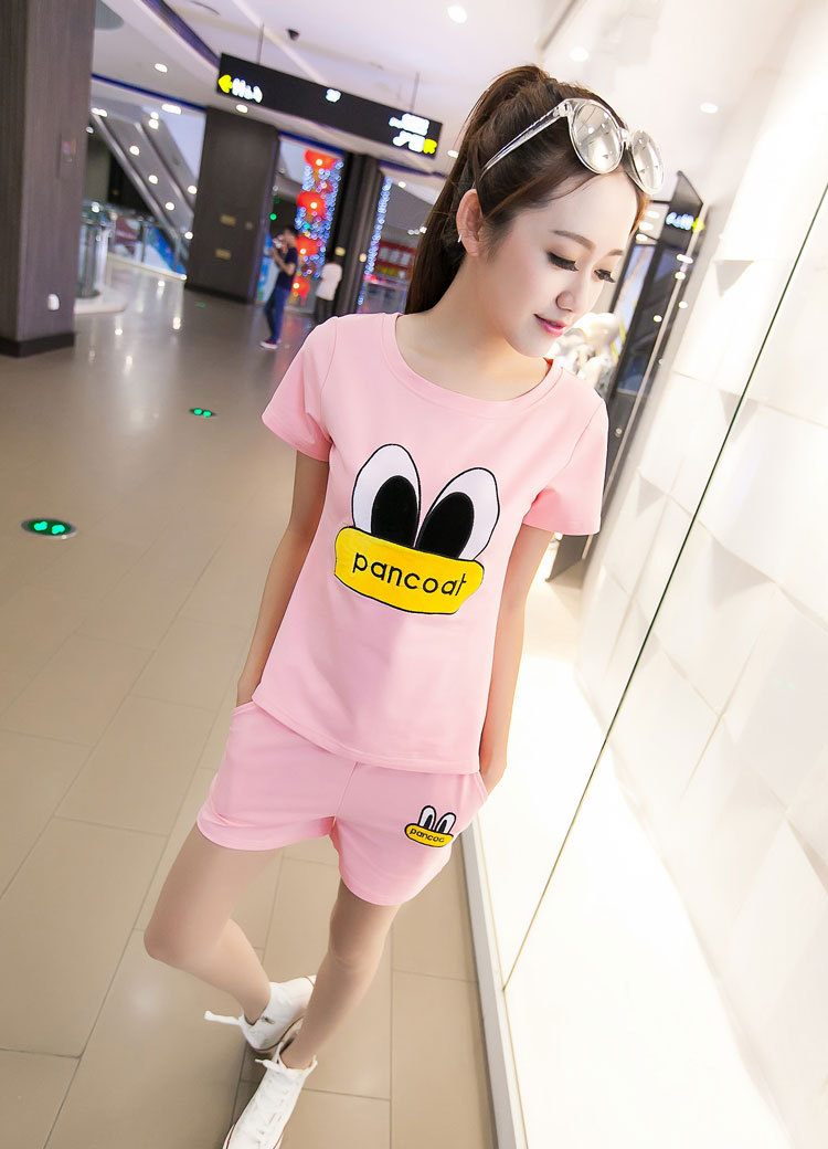 Set_bp1452 ชุดเซ็ท 2 ชิ้น(เสื้อ+กางเกง) เสื้อคอกลมแขนสั้นสกรีนลายด้านหน้า+กางเกงขาสั้นเอวยืดกระเป๋าข้าง ผ้าโพลีเอสเตอร์เนื้อนุ่มยืดขยายได้เยอะ **พร้อมส่งสีแดงสีเดียวค่ะ