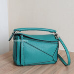 Loewe Emerald Green Calfskin Puzzle Mini SHW