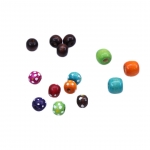 ตุ้มไม้ (ลูกปัดไม้) ขนาด 10 มม. เลือกสีด้านใน