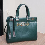Gucci Green Grain Calfskin Zumi Top Handle Bag