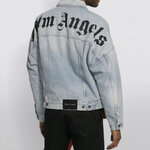 Palm Angels Blue Denim Logo Jackets