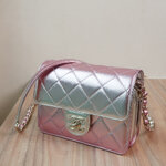 Chanel Rose Pink Metallic Lambskin Like A Wallet Flap GHW