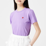Comme Des Garcons Play Violet Cotton Red Heart Short Tee Size S