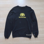 Balenciaga Black Yellow BB Craw Logo Sweater