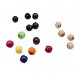 ตุ้มไม้ (ลูกปัดไม้) ขนาด 12 มม. เลือกสีด้านใน