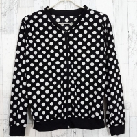 **สินค้าหมด Blouse3458-ลายที่9 Big Size เสื้อคลุมไซส์ใหญ่เอวจัมพ์ซิปหน้าแขนยาวลายกราฟฟิคโทนสีครีมดำ
