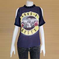 Blouse3310-ลายGunsสีกรม