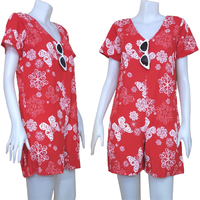 Jumpsuit622-ผีเสื้อวินเทจแดง