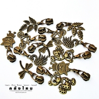 หัวซิป สีทองเหลืองรมดำ เบอร์ #5 - คละแบบ (แพ็ค 12 ชิ้น)