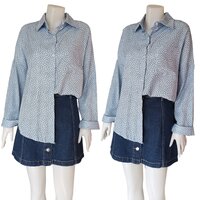 Blouse4084-สีฟ้า
