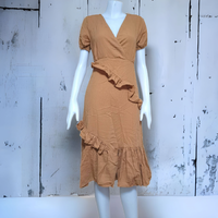 Dress4676-สีน้ำตาล