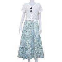 Skirt405 ผ้าสกินนี่สีเขียว