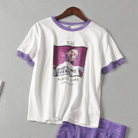 Blouse3850-Size-XL-สีขาวม่วง