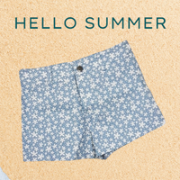 Shorts302-ลายดอกสีฟ้า-Size-M