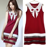 Dress3165-สีเลือดหมู