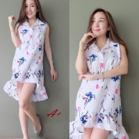 Dress3334-สีขาว