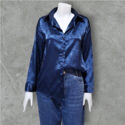 Blouse3873 เสื้อเชิ้ตแขนยาวกระดุมผ่าหน้า ผ้าซาตินเนื้อดีนุ่มใส่สบาย งานสวยแมทช์กับอะไรก็เข้า ใส่เที่ยว/ใส่ทำงานได้