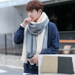 ผ้าพันคอไหมพรม เกาหลี มิกกับชุดไหนก็สวย ใส่ได้ทั้งผู้ชายและผู้หญิง พร้อมส่ง สีครีม/เทา