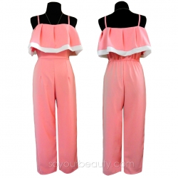 ชุดจั๊มสูทกางเกงขายาวผ้าฮานาโกะ