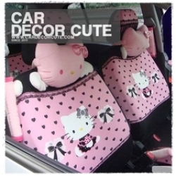 ( ลด 25% ) HELLO KITTY - ชุดคลุมเบาะรถยนต์เซ็ต 12 ชิ้น