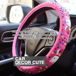 HELLO KITTY - CANDY PINK หุ้มพวงมาลัยรถยนต์ PVC 3D