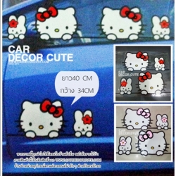 HELLO KITTY - สติ๊กเกอร์ตกแต่งรถยนต์