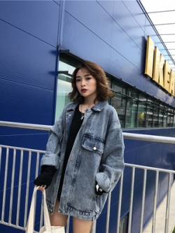 เสื้อแจ็คเก็ตยีนส์ เสื้อยีนส์ผู้หญิงเทห์ๆ