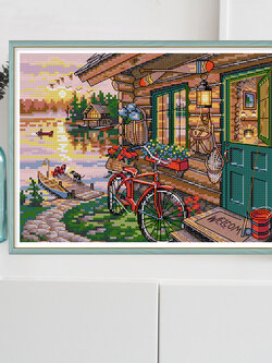 ชุดปักครอสติช รูปบ้าน สอบถามขนาดและสั่งซื้อได้ที่ LINE