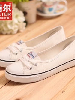 รองเท้าผ้าใบผู้หญิง รองเท้าผ้าใบแฟชั่น ผ้าใบแบบผูกเชือก มีไซส์ 35 36 37 38 39