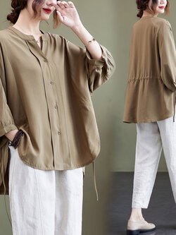 เสื้อลินินคนอ้วน เสื้อทีเชิ้ตคนอ้วนผู้หญิง เสื้อทีเชิ้ตตัวใหญ่ By Literary Plus size