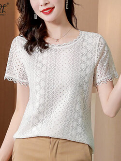 เสื้อลูกไม้ แขนสั้น