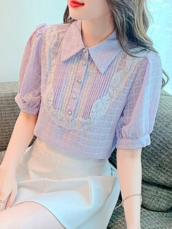 เสื้อลูกไม้ แขนสั้น