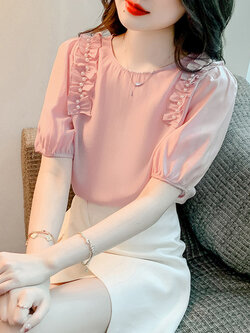 เสื้อลูกไม้ แขนสั้น