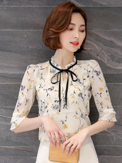 เสื้อเชิ้ตผ้าชีฟองลูกไม้