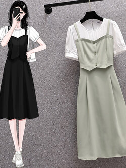 เดรสแขนสั้น มีไซส์ L-4XLอก 38-47 นิ้ว ใส่ได้ทั้งสาวหุ่นดีน่ารักจนถึงสาวอวบพลัสไซส์ จัดส่งฟรี! ทักแชทสั่งซื้อ