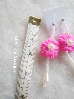 Bancrochet ต่างหูถักโครเชต์ crochet earrings หลากสี 4-6 นิ้ว