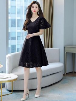 เดรสสีดำสุภาพ เรียบหรู ดูดี เหมาะกับทุกโอกาส | เดรสผู้หญิงแฟชั่นสุภาพ