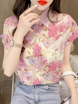 เสื้อลูกไม้ แขนสั้น