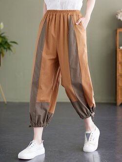 กางเกงผ้าลินิน กางเกงผ้าลินินหญิง กางเกงผ้าลินิน เอว ยางยืด