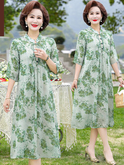 เดรสวัยผู้ใหญ่40-60ปี เดรสคุณแม่ ชุดเดรสทำงานวัยผู้ใหญ่ สนใจทักแชท